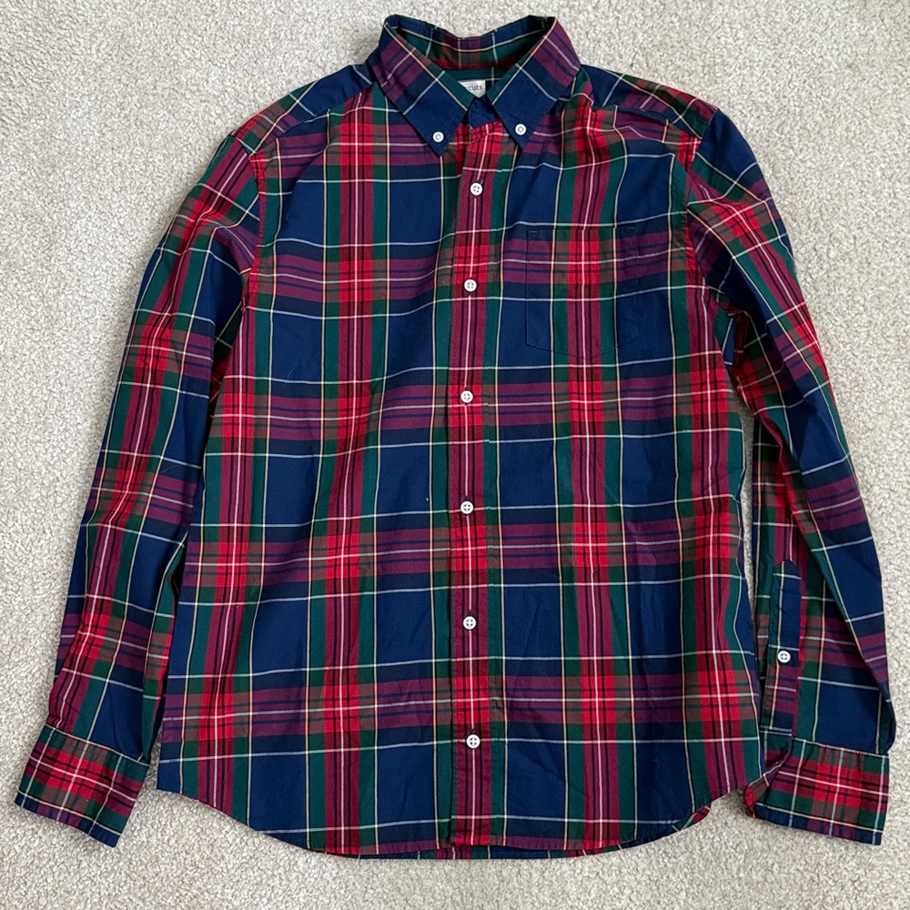J.Crew Crewcuts Boys Tartan Plaid Holiday Button-Down Shirt NWT Size 14